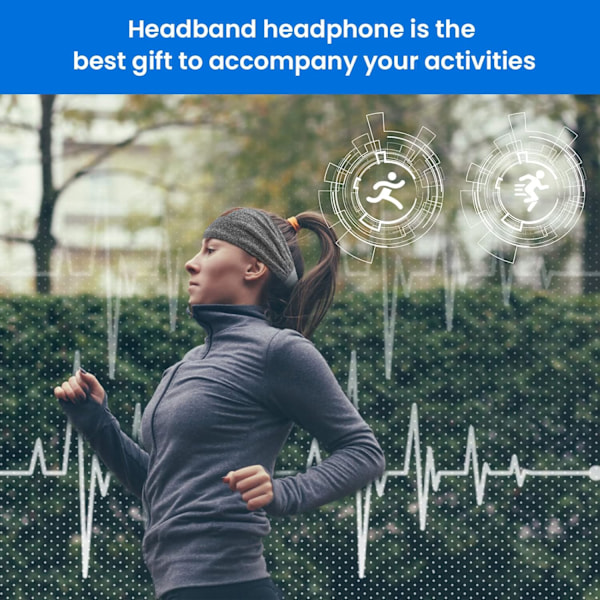 Sömnhörlurar Bluetooth-pannband, trådlösa musiksovhörlurar för kvinnor och män.pa