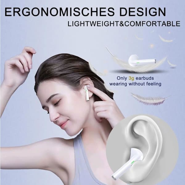 Bluetooth Headphones, Wireless in-Ear Earbuds, Wireless Charging Case