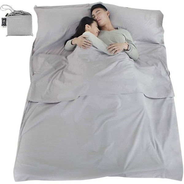 Paris Dubbel Sovsäck Mjukt Dubbelt Sovsäckslakan Bomull Varm Sovsäck Lätt Resesäckslakan För Hotell Utomhusresor (210cm×160cm)