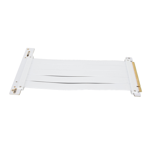 PCIE 4.0 X16 nousukaapeli nopea joustava jatkekortin jatkoportti 90 asteen GPU-jatkokaapeli RTX 4090:lle valkoinen 30cm / 11,8in