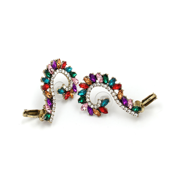 Mote kvinnelige øredobber Legert glass Rhinestone eardrop smykker tilbehør gave (farge)