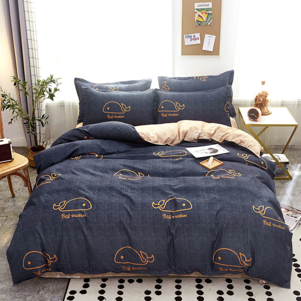 Hudvänligt cover Förtjockad polyester Mjukt borstat cover Quilt Sängkläder för sovsal Sovrum Val 180x220cm