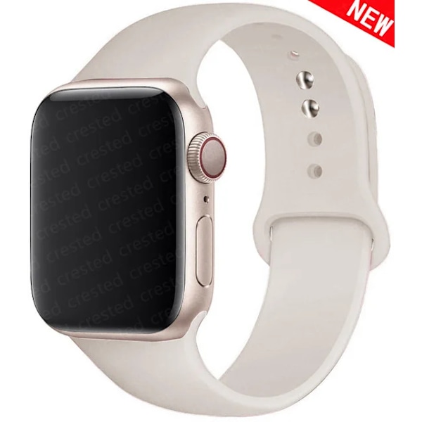 Silikonrem til Apple Watch Band 45mm 44mm 42mm 49mm 41mm 40mm 38mm armbånd iwatch Series 8 7 9 SE 4 3 5 Ultra 6 Starlight Starlight