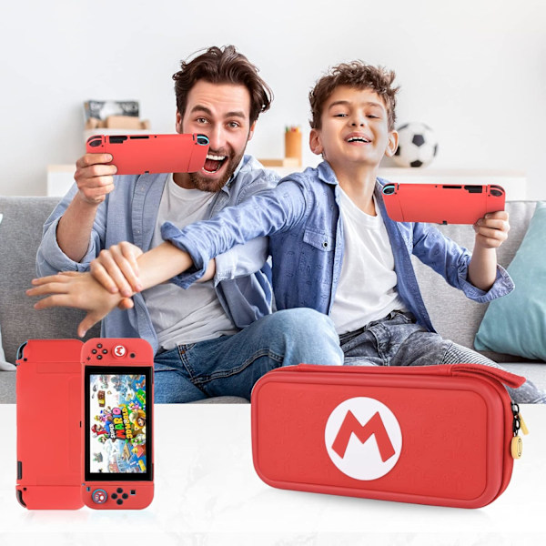 Etui til Nintendo Switch, spillkort-etui til Nintendo Switch & OLED, spillkort-etui Switch-veske, bærbar spill 10 kortholder-oppbevaring (rød)