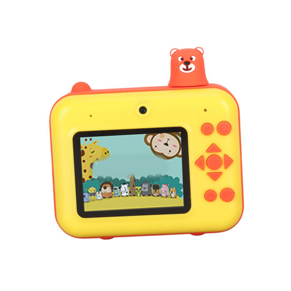 Kids Instant Camera 1080P 2,4 tums skärm Dubbla lins 40MP Barn Selfie Kamera Leksak Videokamera för flicka Toddler Gul