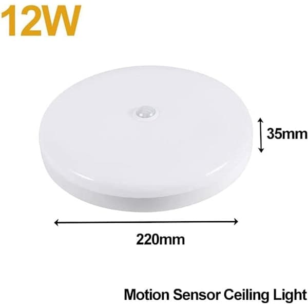 LED-loftlampe med bevægelsessensor, moderne rund loftlampe