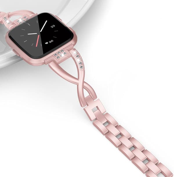 Bling-armbånd kompatibelt med Fitbit Versa/Versa 2-rem for Wo.pa