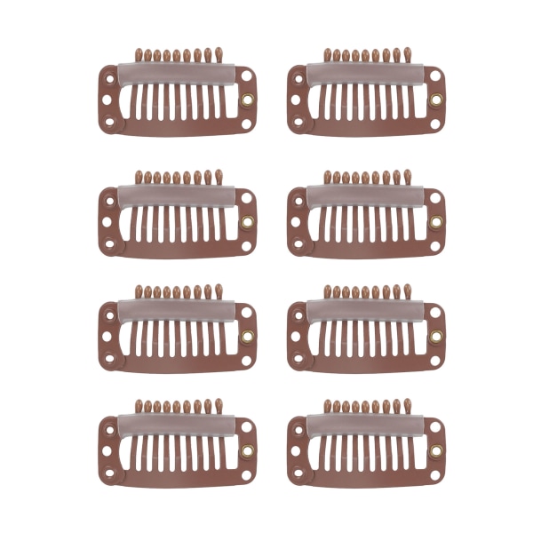 40 stk hårparykkklemmer rustfritt stål 9 tenner Hold godt fast i hårforlengelse Hårstykke 32 mm lysebrun