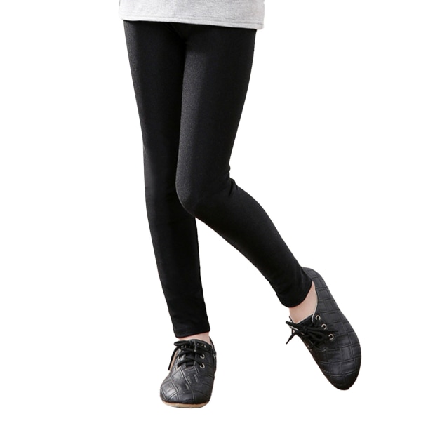Småbørnsleggings Ensfarvede blanke højelasticitet Lange strækbare leggingsbukser Slim Fit til børn 120 cm