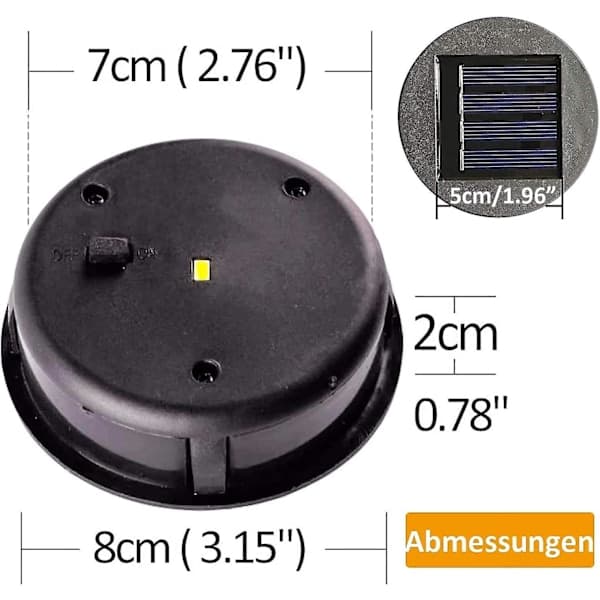Erstatningssæt med 2 solcellelamper med LED-lamper, solpanel, låg, erstatningslampe til hængende lanterner, DIY LED-solbelysning - Yuyu