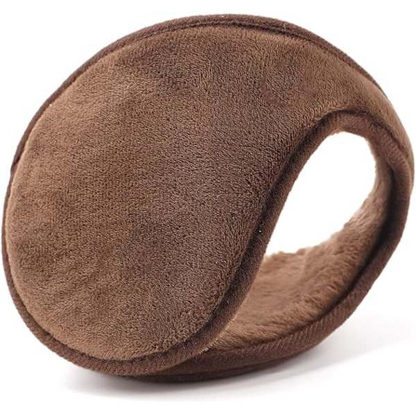 Ørevarmere til mænd og kvinder, klassiske fleece unisex vintervarme ørevarmere (Kaffe)