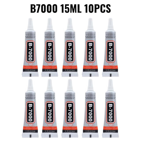 110ML 50ML 25ML 15ML 3ML B7000 Klar Kontakt Telefon Reparationslim Universal Glas Plast DIY Lim B-7000 Med Præcisionsapplikator Matches the image B7000 15ML 10PCs