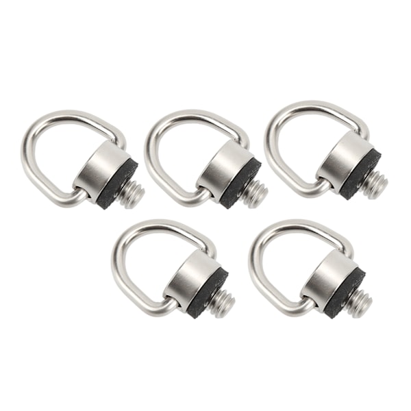 5PCS UNC 1/4 20 Kameraremsskruv C-formad Rostfritt Stål Kameraskruv Anslutningsadapter för Axelremmar