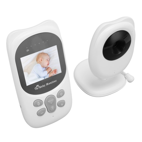 Video Babyalarm 2,4 tommer skærm 2 Way Talk 150m rækkevidde Farve Night Vision Babyalarm kamera med vuggeviser 100?240V EU-stik