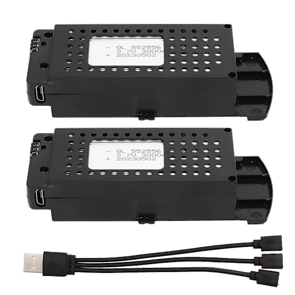 S6 G6 Drone RC Lentokone 2 KPL 3.7V 3000mAh Litiumakku 3 in 1 Kaapelilla - Kannettava RC Akun Vaihto{DB}