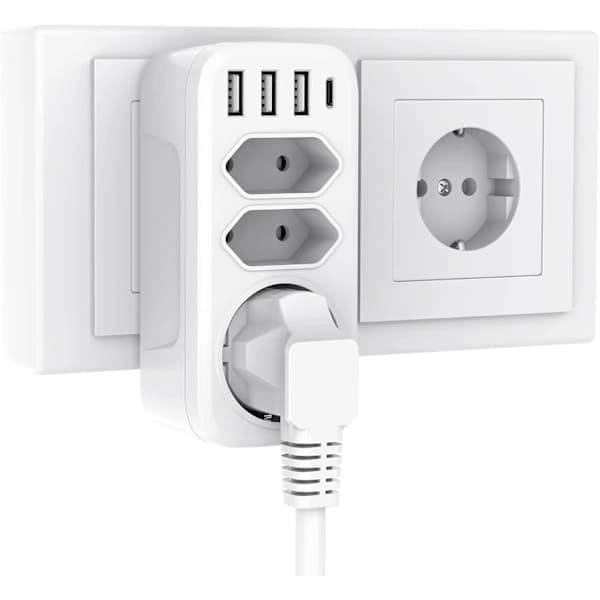 USB-uttak, 7-i-1 uttakadapter (Hvit)