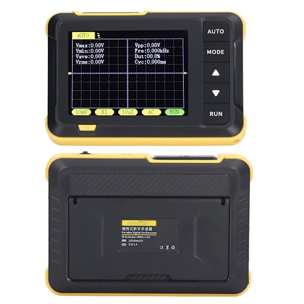 Paris Handhållen oscilloskop Analog Digital Signal Bärbar Oscillografmätare 200K Bandbredd 2.5MS/s Samplingshastighet