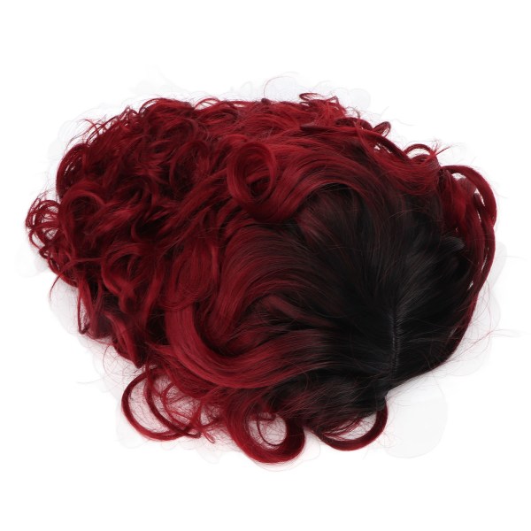 Lockig kort peruk Vinröd kvinnor peruk Gradient Färg Justerbar Bekväm för fest