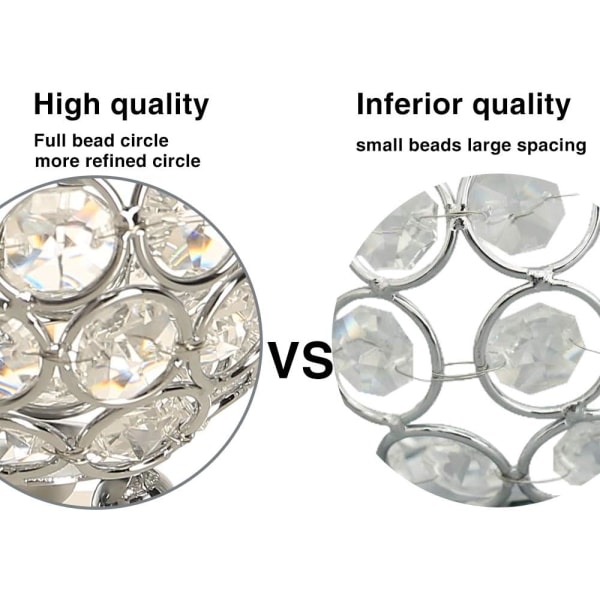Gennemsigtig kristall rund skål Ljusholdere til bröllopsbordsdekoration Vas (8 cm diameter, sølv) - Lämplig til LED-lys/varmere