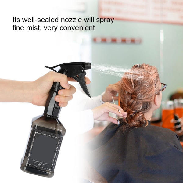 650 ml Frisörsprayflaska Salon Barber Hair Tool Påfyllningsbar vattensprutflaska Svart