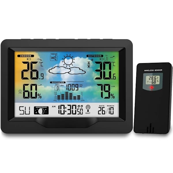 Sort vejrstation med display BD-901