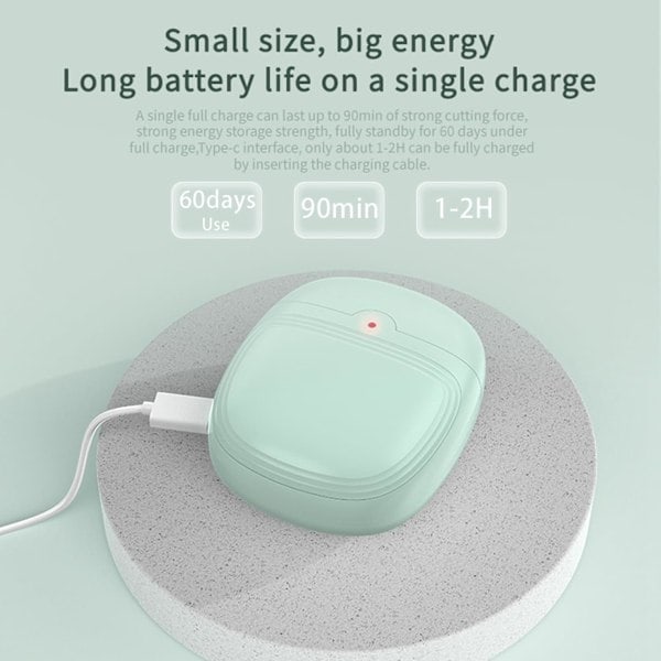 Elektrisk Nagelklippare - Automatisk Nagelklippare med 2 Hastigheter, Trådlös och Uppladdningsbar, med LED-Lampa