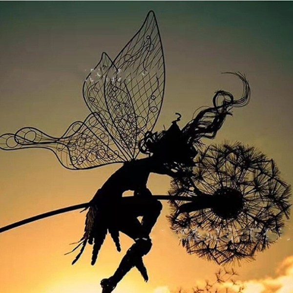 Dansende Fe Løvetann Statue Ornament Stakes Dandelion H