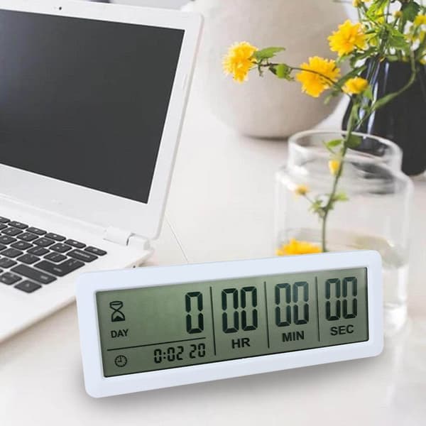 999 Dagar Nedräkningstimer Timer Nedräkning Dagar Timer Klocka Klocka Labb Kök Bröllopsklocka LCD för Tentamen Bröllop Labbverktyg Vit