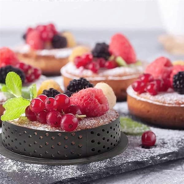 20 stk Mousse Runde Kageforme Dessert Bageværktøjer Kagedekoration Ring, Genanvendelige Runde Perforerede Plader