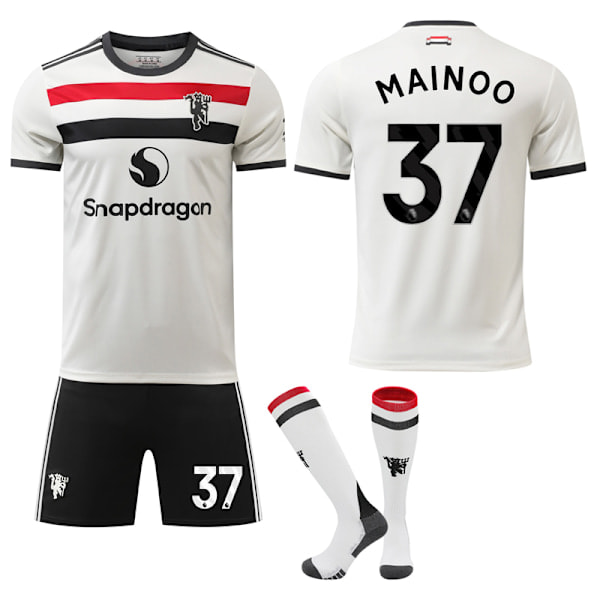 2024-2025 Manchester United Bortelag Barn & Voksen Fotballdraktsett Nr.37 MAINOO S