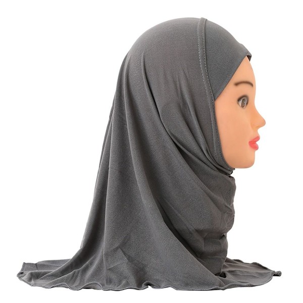 Muslimsk Hijab Islamsk Sjal Scarf for Barn GRÅ gray