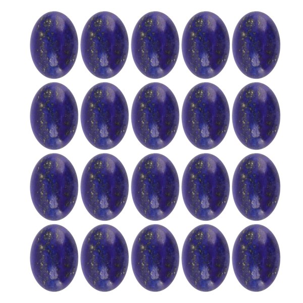 20 stk Oval Flatback Cabochon Lapis Lazuli Utsøkt Ring Halskjede DIY steinperle for smykkefremstilling