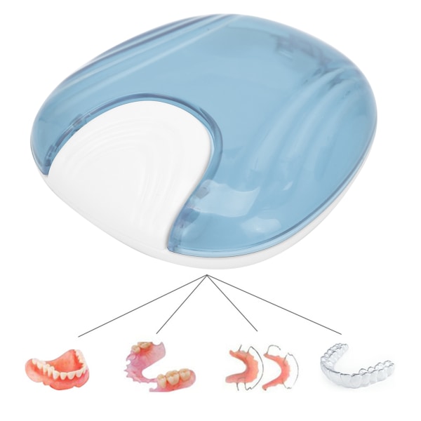 Kannettava hammasproteesilaatikko väärennettyjen hampaiden suojus cover säilytyslaatikko hampaiden korjauspidike harmaa
