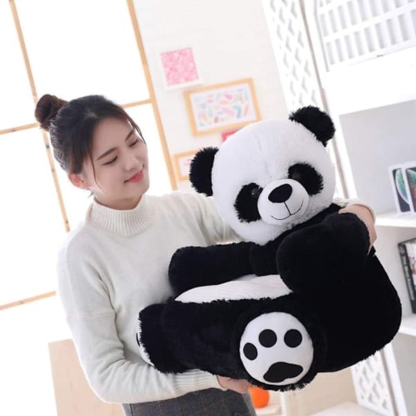 Barnestol i plysj med sofasete Panda