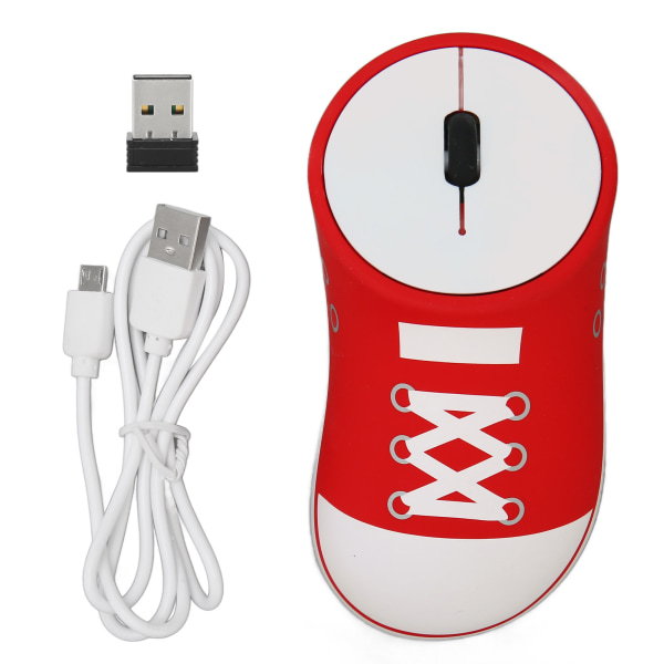 2,4G kenkä langaton hiiri 1200DPI ohut optinen kannettava söpö ergonominen ladattava hiiri USB vastaanottimella PC:lle
