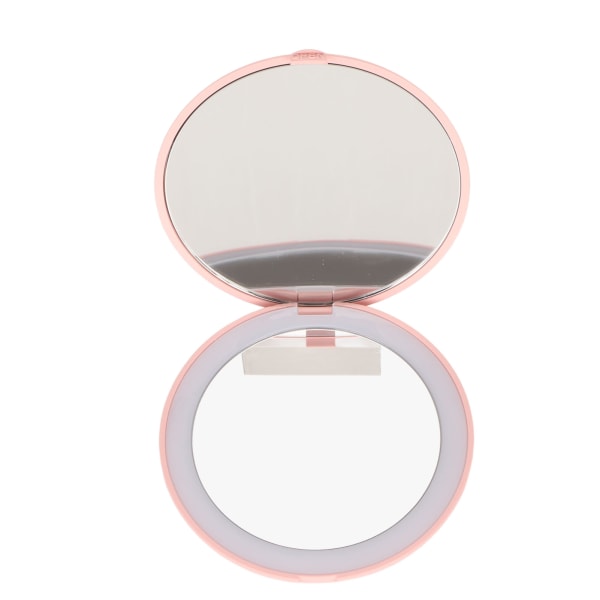 3,5 tuuman LED-meikkipeili kannettava 1X 2X suurennus 6500K taitettava kädessä pidettävä kaksipuolinen valaistu peili Travel Pinkille