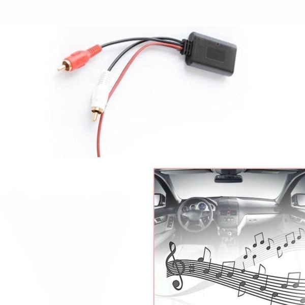 Bluetooth AUX-mottakermodul 2 RCA-kabeladapter Bilradio Stereo
