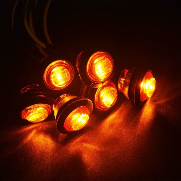10 st 3/4 tum Amber Gul Rund LED-lampa Indikator DC 12V (PA)