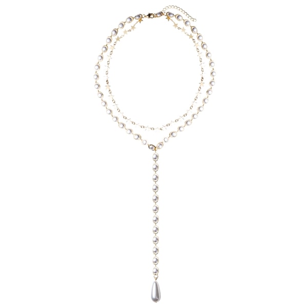 Enkel Pearl flerlags justerbar kragebenskjede kjede kvinner jenter smykker