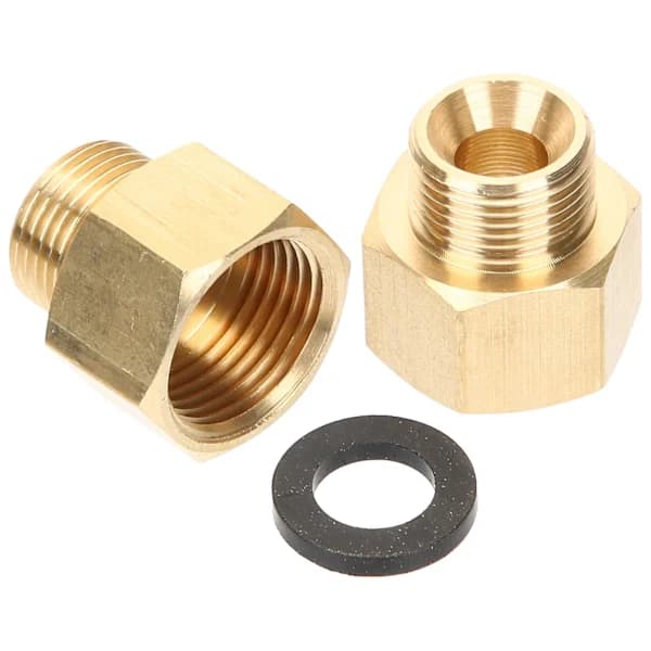 2-pak propanadapter messing G3/8 hun til 9/16 han konverter til RV propan tankforbindelse guld 2x2cm