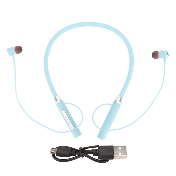 Niskanauha nappikuulokkeet Langattomat Bluetooth 5.2 IPX5 Vedenpitävä stereo Ergonominen Parannettu Basso Kaulanauha Magneettiset kuulokkeet Siniset