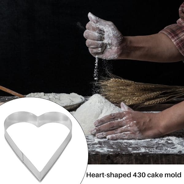 Delar Hjerteformet Kakepresse Sett Valentinsdag Kakepresse Rustfritt Stål Hjerteform Valenti