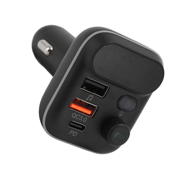 Bil FM-sändare Bluetooth 5.0 USB Multifunktion handsfree samtalsradiomottagare Telefonladdare för fordon