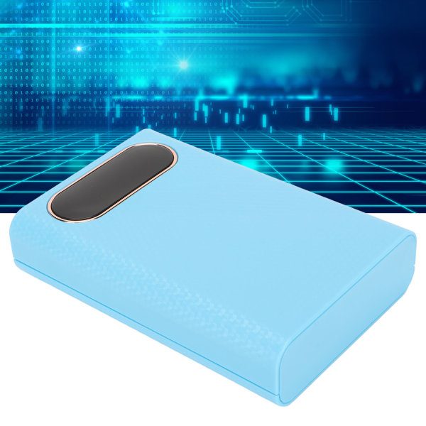 DIY Power Bank Box Blå med LCD-skärm Dubbel USB 4x21700 Batteriladdare Ytterväska för arbetssvetsning gratis