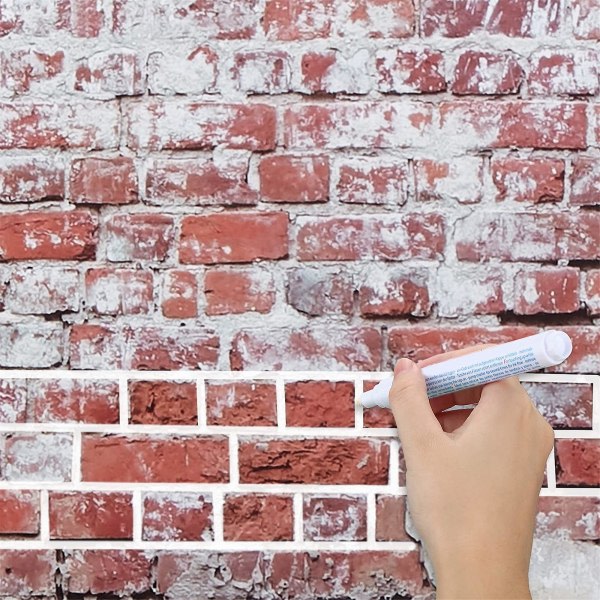 6 delar Kakelpenna Wall Grout Restorer Pen Repair Marker Grout Filler Penna för restaurering av kakelvägggolv Badrum och kök (vit)