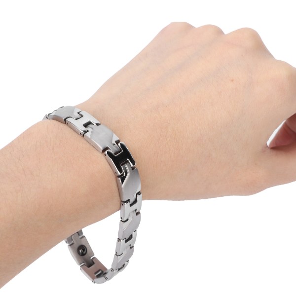 Magnetisk armbånd Kvinder Titanium Stål Sølv Magnet Terapi Armbånd til smertelindring