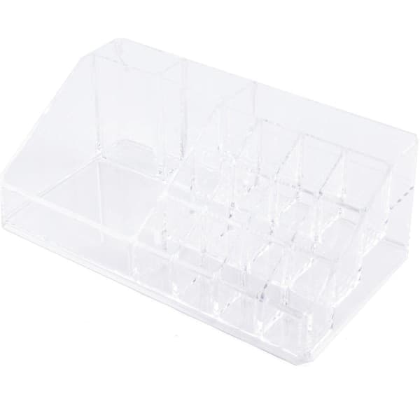 Makeupstativ / Stativ til Makeup - 16 rum - Makeupopbevaring transparent