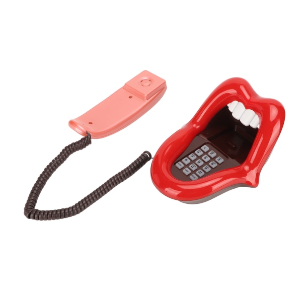 Suuri kielen muotoinen lankapuhelin Söpö iso punainen kielellä langallinen puhelin kodin ja toimiston sisustukseen