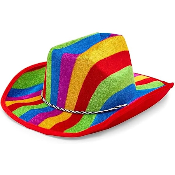 Regnbågsfärgad Cowboyhatt för Prideparad, Maskeradfest (Vuxen, One Size)