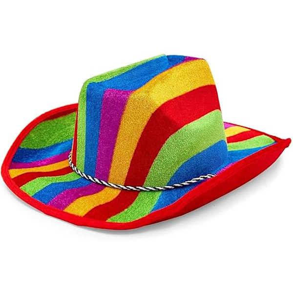 Regnbue Cowboyhat til Pride Parade, Maskerade (Voksen, One Size)